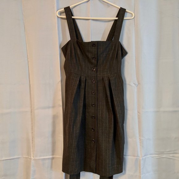 Theory Button-Up Jumper Dress (Grey) - Picture 1 of 15